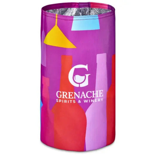 Hoppla Vinelle Polyester Collapsible Ice Bucket Branded Front