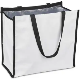 Hoppla Iceland Large Polyester Tote Cooler Bag Black Open