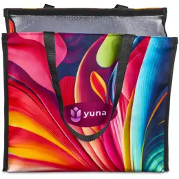 Hoppla Iceland Large Polyester Tote Cooler Bag Branded Front