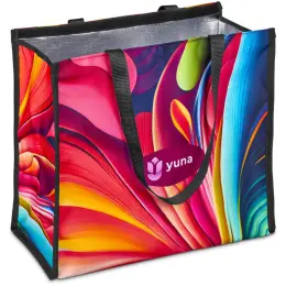 Hoppla Iceland Large Polyester Tote Cooler Bag Branded Open