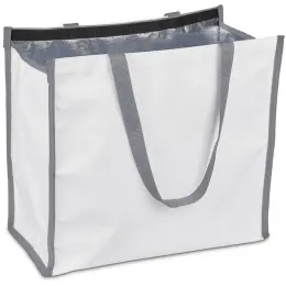 Hoppla Iceland Large Polyester Tote Cooler Bag Grey Open