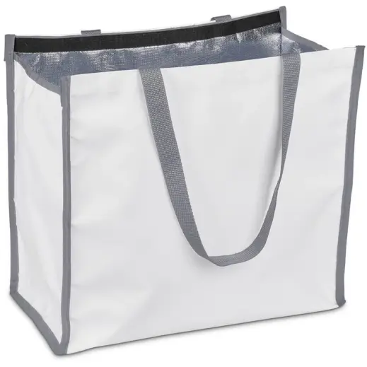 Hoppla Iceland Large Polyester Tote Cooler Bag Grey Open