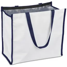 Hoppla Iceland Large Polyester Tote Cooler Bag Navy Open