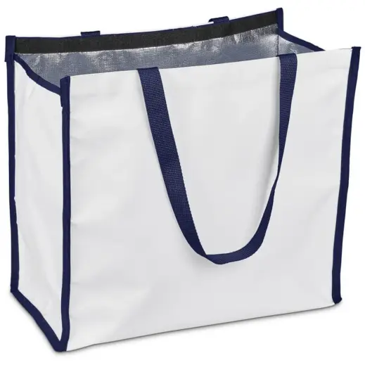 Hoppla Iceland Large Polyester Tote Cooler Bag Navy Open