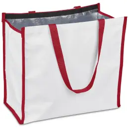Hoppla Iceland Large Polyester Tote Cooler Bag Red Open
