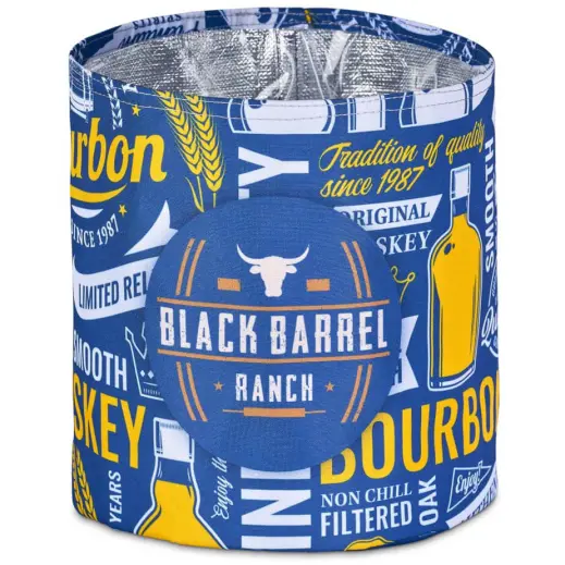 Hoppla Coldford Polyester Collapsible Ice Bucket Branded Front