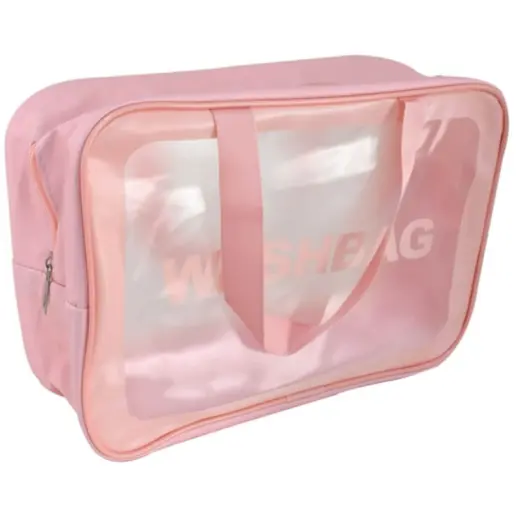 Clearview 3-Piece Wash Bag Set Pink Front