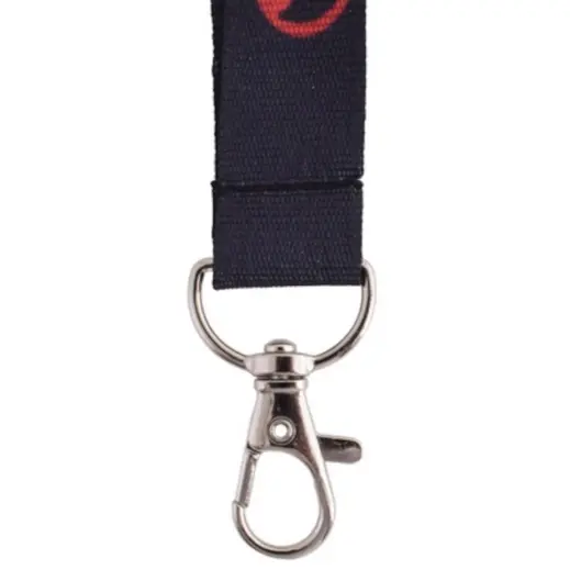 Petersham Lanyard With Lobster Ring - Double Sided Print Close Up Hook