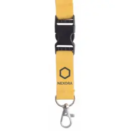 Petersham Lanyard With Buckle & Ring - Double Sided Print Close Up