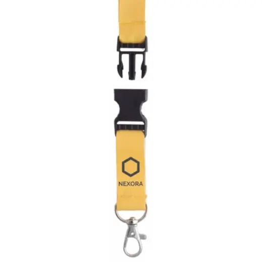 Petersham Lanyard With Buckle & Ring - Double Sided Print Display