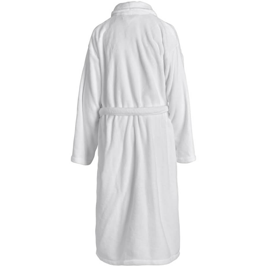 Serendipio Langham Ladies Coral Fleece Bathrobe Solid White Back