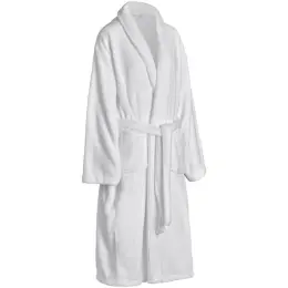 Serendipio Langham Ladies Coral Fleece Bathrobe Solid White Angle