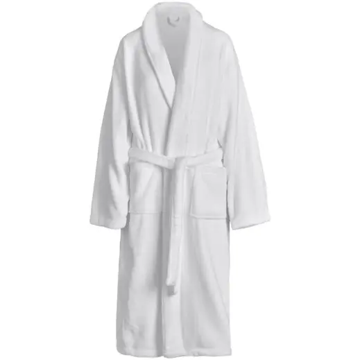 Serendipio Langham Ladies Coral Fleece Bathrobe Solid White Front