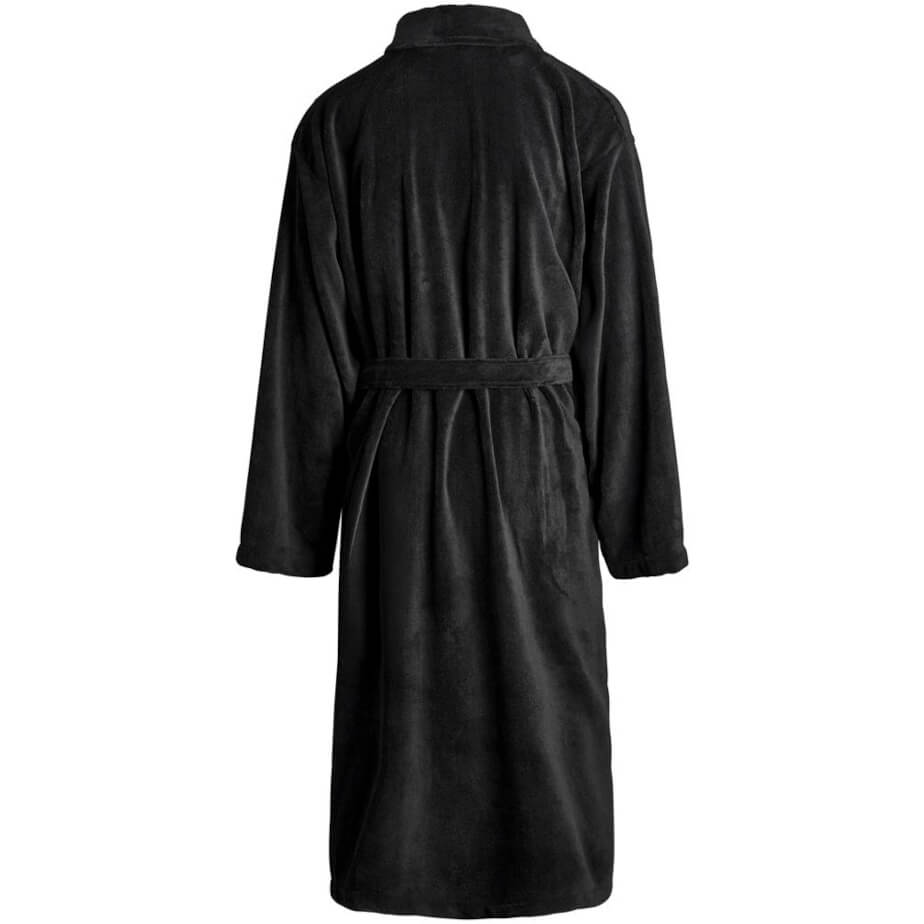 Serendipio Langham Mens Coral Fleece Bathrobe Black Back