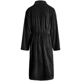 Serendipio Langham Mens Coral Fleece Bathrobe Black Back