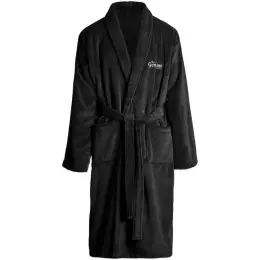 Serendipio Langham Mens Coral Fleece Bathrobe Black Branded