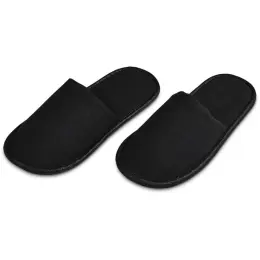 Serendipio Be Our Guest Linen Slippers Black Angle