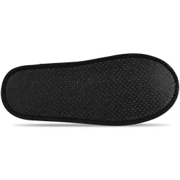 Serendipio Be Our Guest Linen Slippers Black Bottom