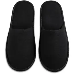 Serendipio Be Our Guest Linen Slippers Black Top