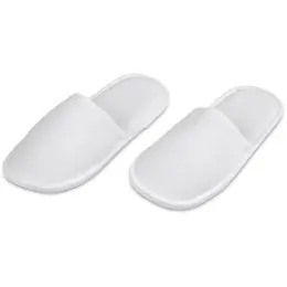 Serendipio Be Our Guest Linen Slippers Solid White Angle