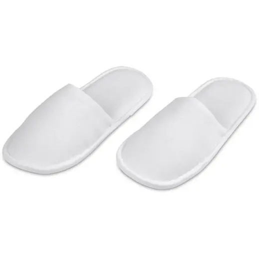 Serendipio Be Our Guest Linen Slippers Solid White Angle