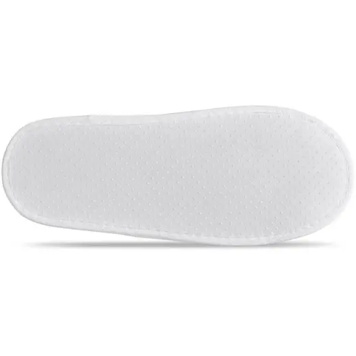 Serendipio Be Our Guest Linen Slippers Solid White Bottom