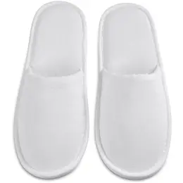 Serendipio Be Our Guest Linen Slippers Solid White Top