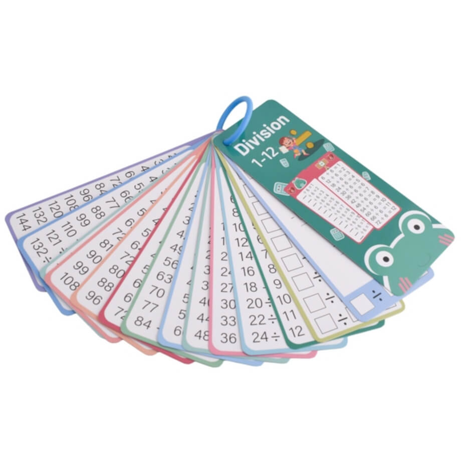 4-Pack Arithmetic Flashcards Set Division Display