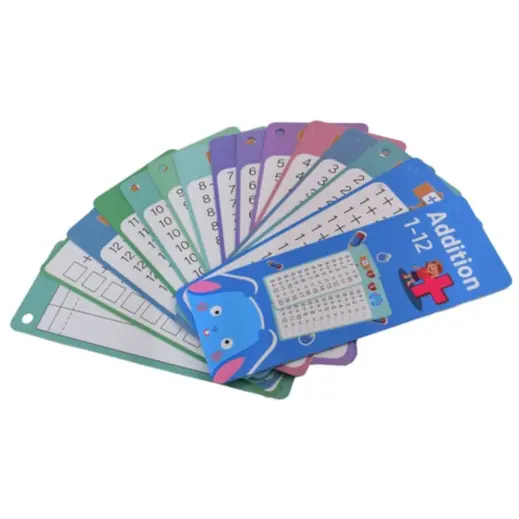 4-Pack Arithmetic Flashcards Set Addition Display