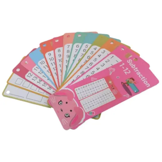 4-Pack Arithmetic Flashcards Set Subtraction Display