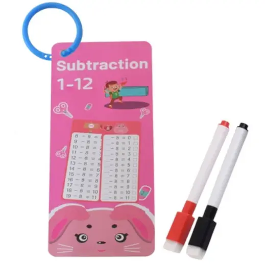 4-Pack Arithmetic Flashcards Set Subtraction