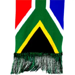 South African Flag Supporter Scarf Close Up