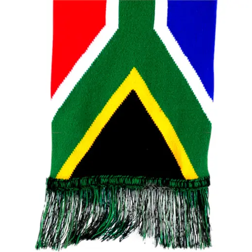 South African Flag Supporter Scarf Close Up
