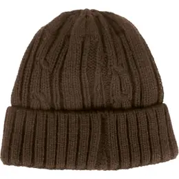 Cable Knit Beanie Brown
