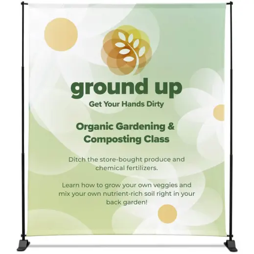 Adjustable Banner Stand Eco - 2.25m x 2m Branded Front