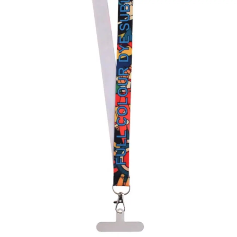 Glossy Polyester Dye Sub Lanyard With Hangtab - Single Side Print Display