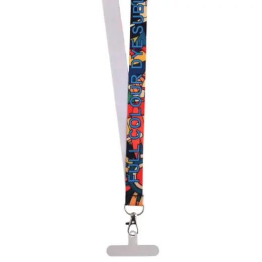 Glossy Polyester Dye Sub Lanyard With Hangtab - Single Side Print Display