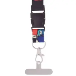Glossy Polyester Dye Sub Lanyard With Buckle & Hangtab - Single Side Print Close Up