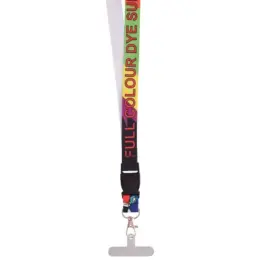 Glossy Polyester Dye Sub Lanyard With Buckle & Hangtab - Single Side Print image