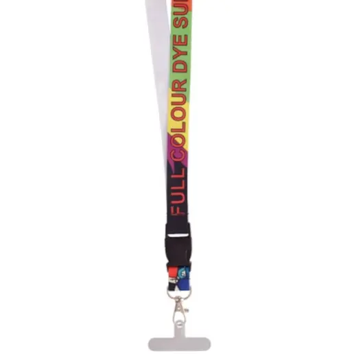 Glossy Polyester Dye Sub Lanyard With Buckle & Hangtab - Single Side Print Display