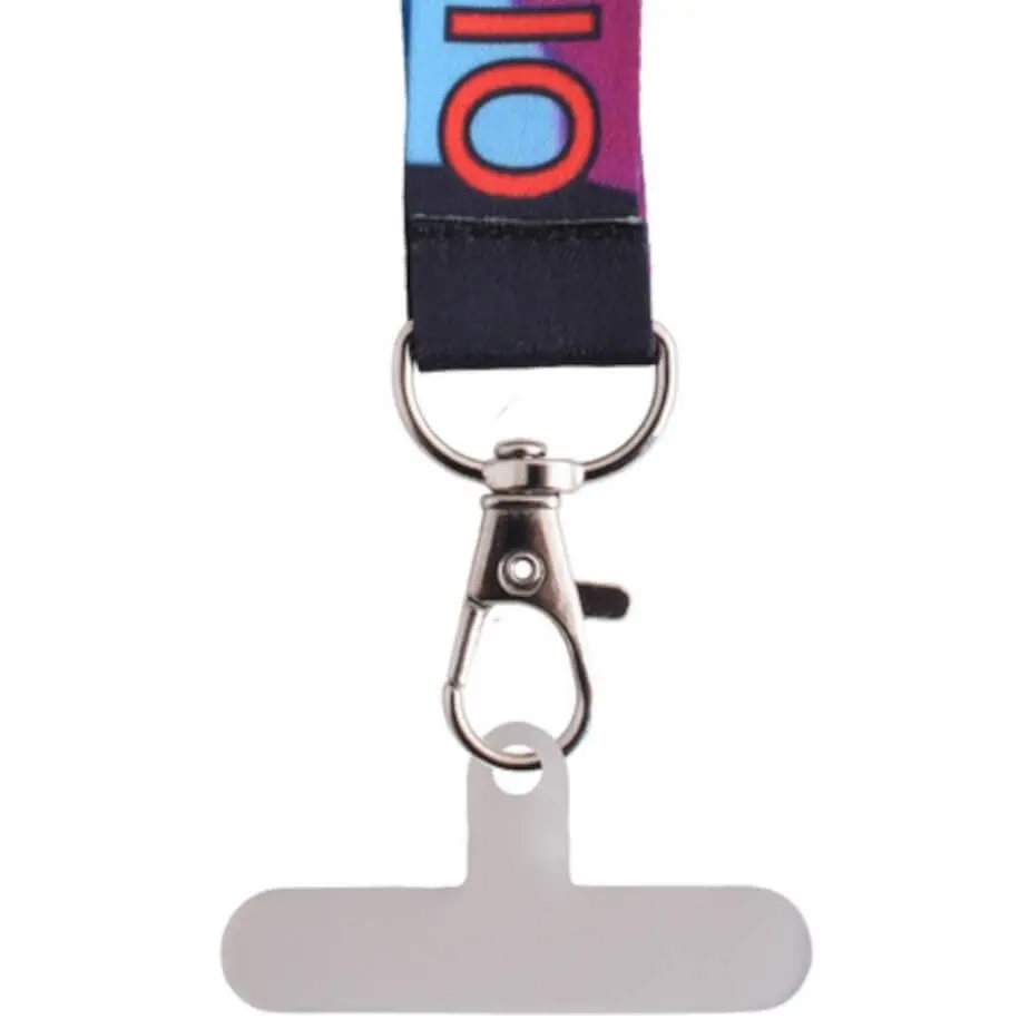 Glossy Polyester Dye Sub Lanyard With Hangtab - Double Side Print Close Up