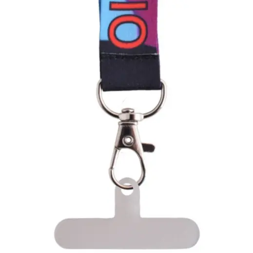 Glossy Polyester Dye Sub Lanyard With Hangtab - Double Side Print Close Up