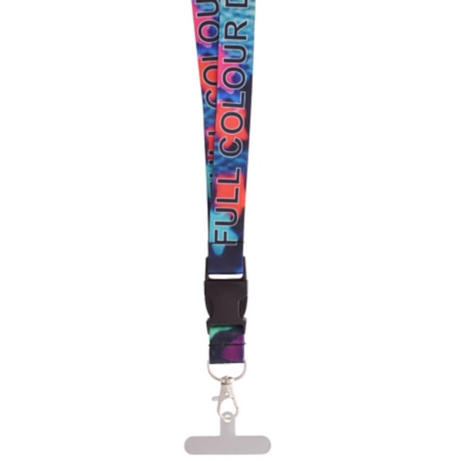 Glossy Polyester Dye Sub Lanyard With Buckle & Hangtab - Double Side Print image