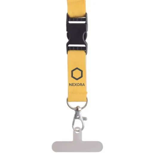 Petersham Lanyard With Buckle & Hangtab - Double Side Print Close Up
