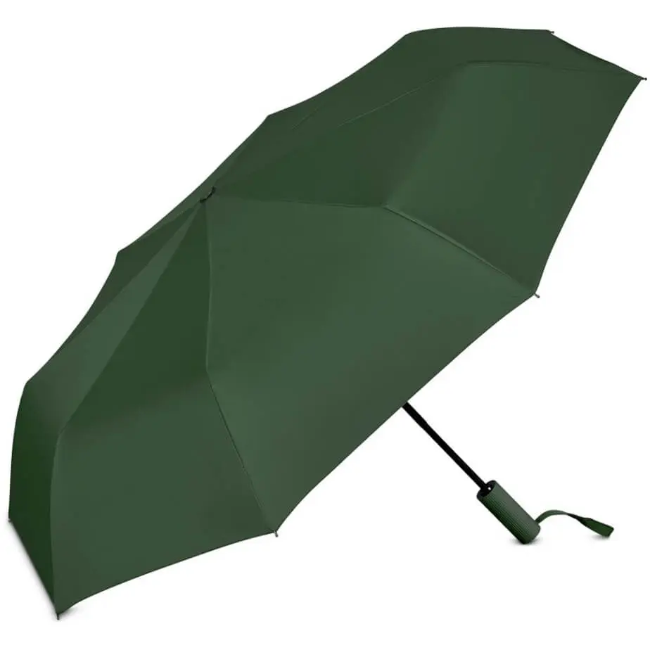 Serendipio Milestone Auto-Open Compact Umbrella Dark Green Open
