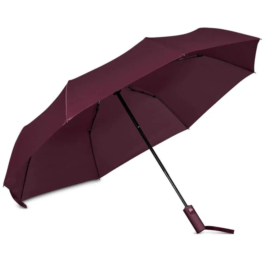 Serendipio Milestone Auto-Open Compact Umbrella Maroon Inner