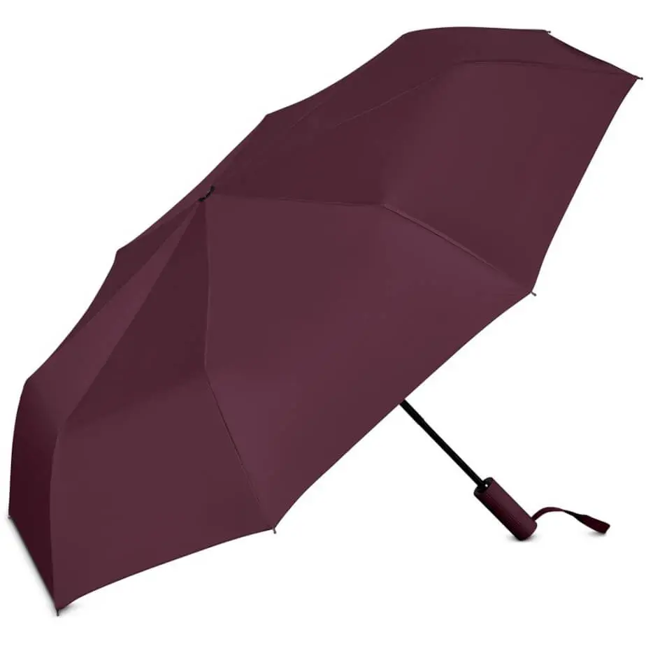 Serendipio Milestone Auto-Open Compact Umbrella Maroon Open