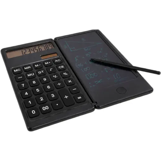 Foldable Calculator With LCD Writing Pad And Pen Display