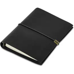 Serendipio Heritage Refillable A5 Ring-Bound Notebook Black Closed