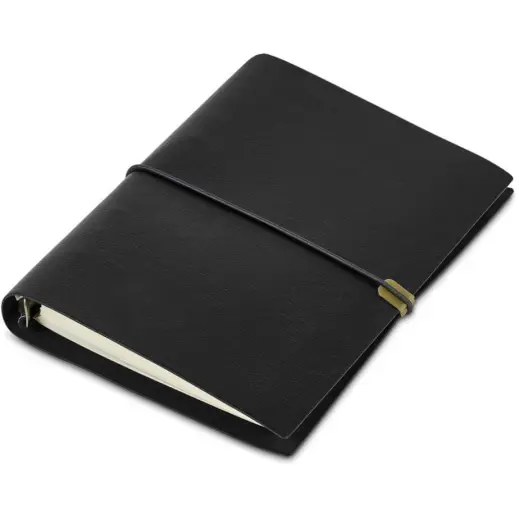 Serendipio Heritage Refillable A5 Ring-Bound Notebook Black Closed